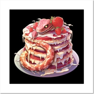 Spaghetti Snake Strawberry Pancake Posters and Art